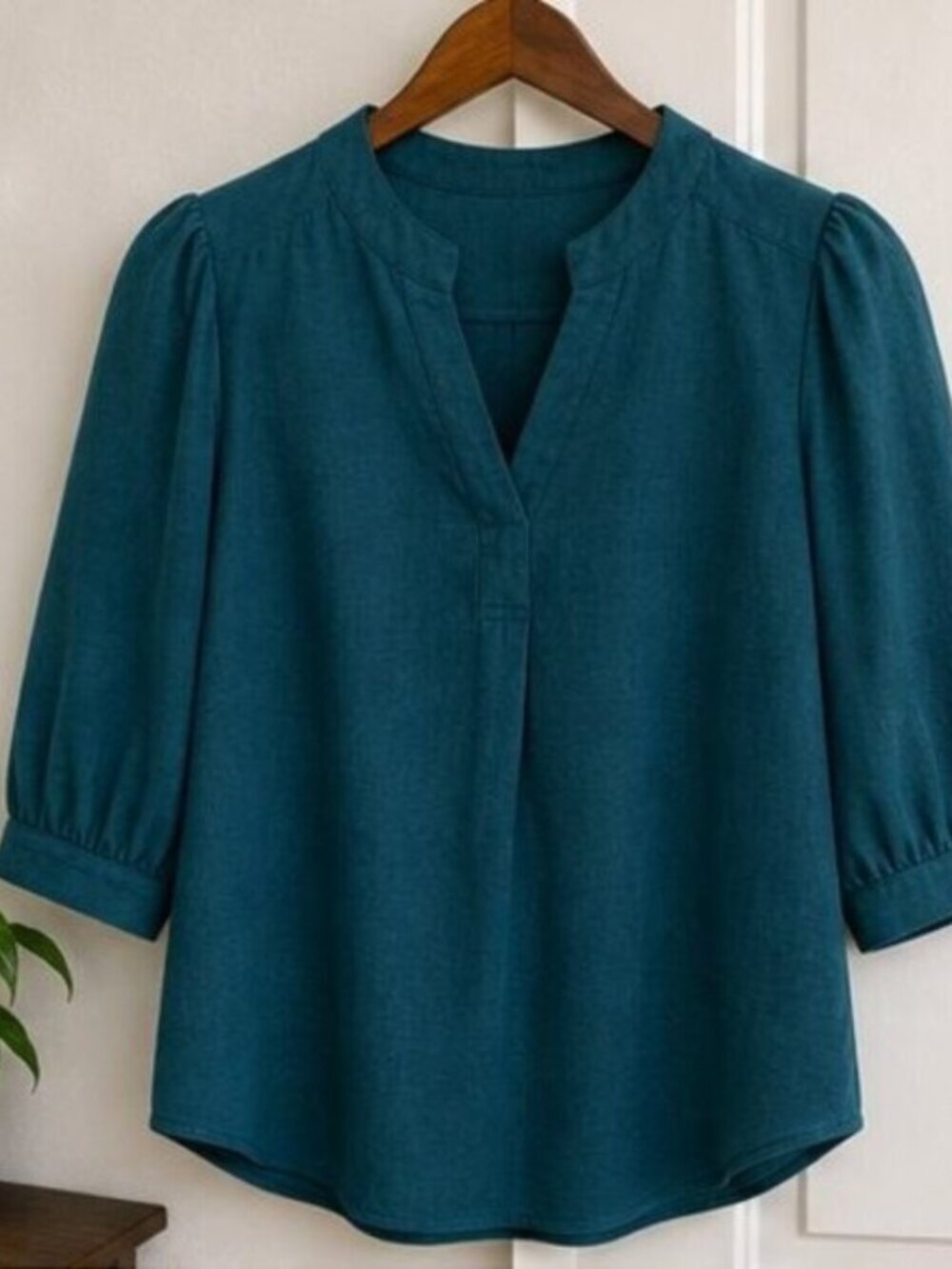 Teal Puff Sleeve Top